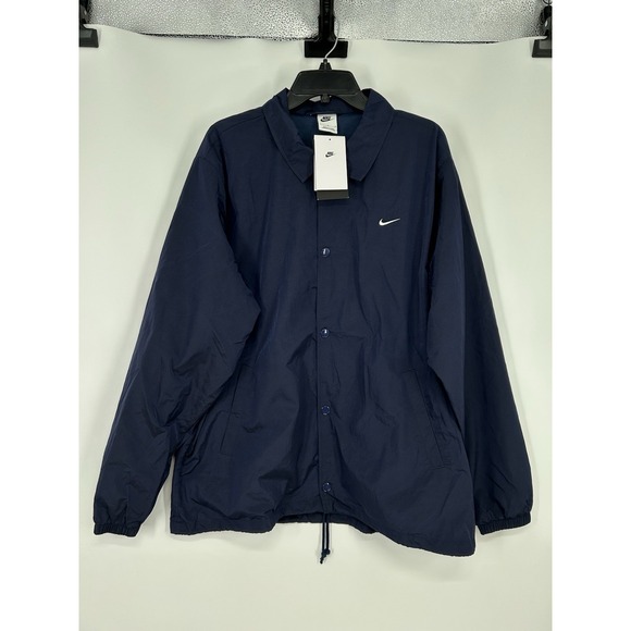 Nike Sportswear Coaches Snap Up Jacket‎ DQ5005-410 Authentic Navy Blue Large